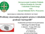 Seminarium szkoleniowe na&nbsp;temat: „Problemy stosowania przepisów prawa w&nbsp;dziedzinie geodezji i&nbsp;kartografii” – KOMUNIKAT NR&nbsp;2