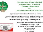 Seminarium – Problematyka stosowania przepisów prawa w&nbsp;dziedzinie geodezji i&nbsp;kartografii – program