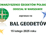 Zapraszamy na&nbsp;BAL KARNAWAŁOWY GEODETÓW w&nbsp;Broku, 15.02.2025&nbsp;r.