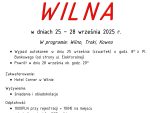 Wycieczka do&nbsp;Wilna, 25-28.09.2025&nbsp;r.